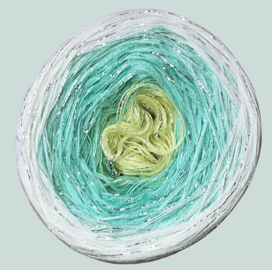 Apfel mit silbernem Lurex